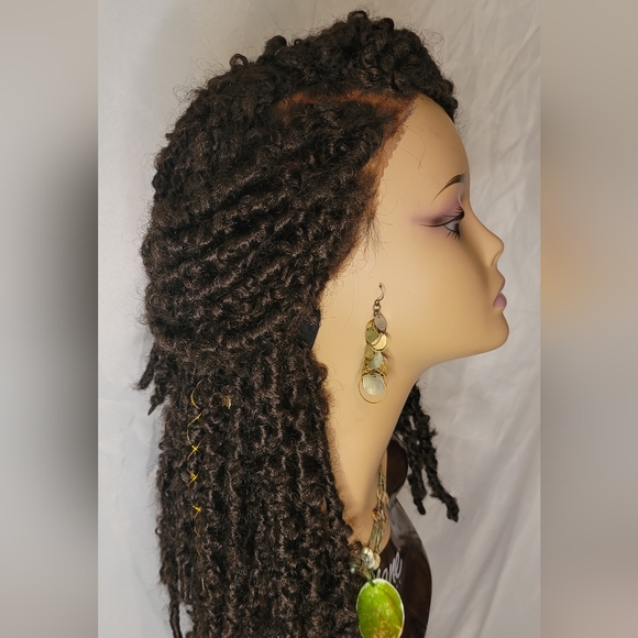 New Handmade Buttefly Locs Lace Frontal Wig- 14 inches, Color #4 - Picture 11 of 11